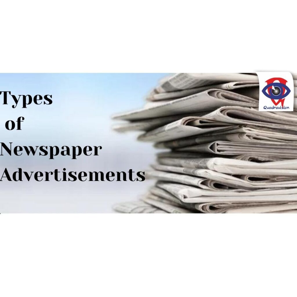 types of newspaper advertisements